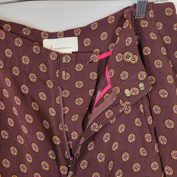 By Anthropologie Womens Marsden Wide Leg Pants Size 8 Brown High Rise Hippie - Picture 4 of 12